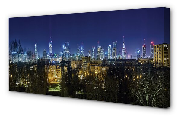 Tablouri canvas panorama de noapte din Varșovia
