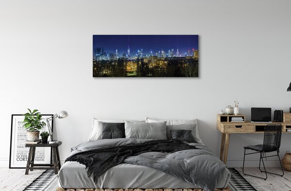 Tablouri canvas panorama de noapte din Varșovia