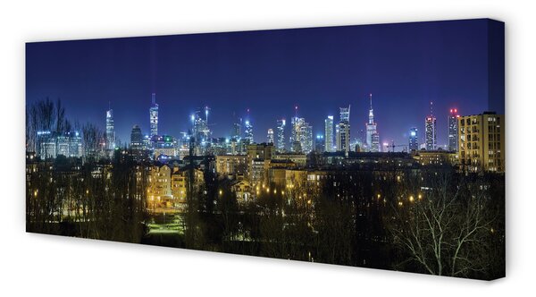 Tablouri canvas panorama de noapte din Varșovia