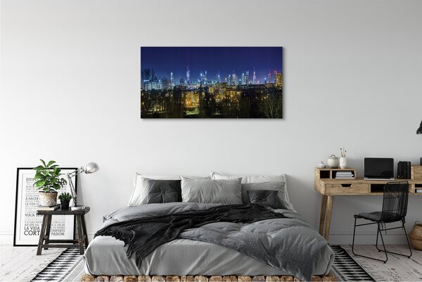 Tablouri canvas panorama de noapte din Varșovia