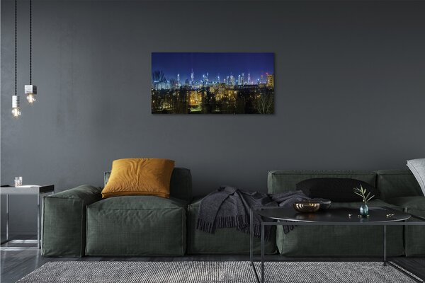 Tablouri canvas panorama de noapte din Varșovia