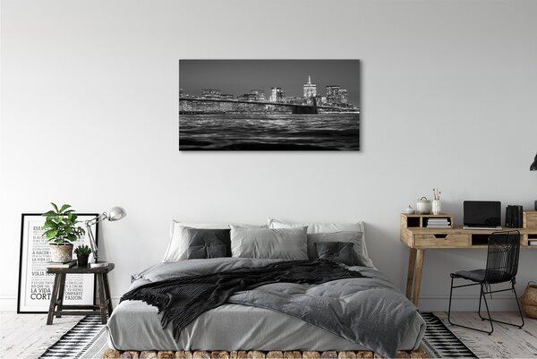 Tablouri canvas Podul panorama râu