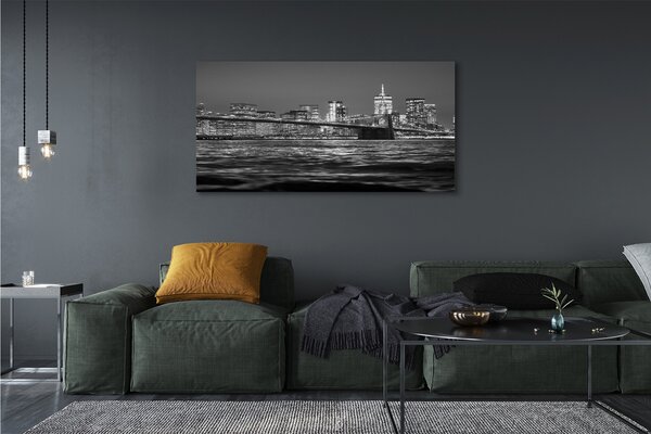 Tablouri canvas Podul panorama râu