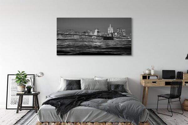 Tablouri canvas Podul panorama râu