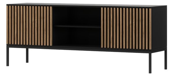 Comodă TV RATINA 2, 150x60x40, stejar artisan/negru mat