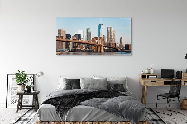 Tablouri canvas Panorama râu pod