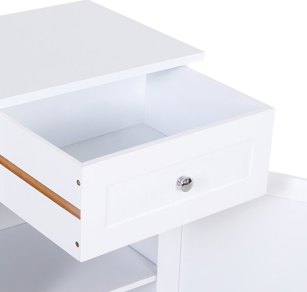Kleankin Mobilier Baie Modern cu Ușă Basculantă Sertar Spațiu Depozitare 43x34x77cm Alb | Aosom Romania