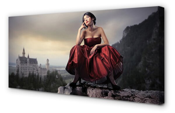 Tablouri canvas Femeia rochie de până