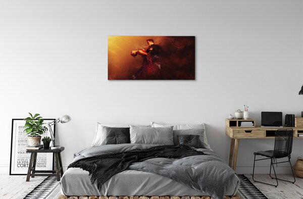 Tablouri canvas Oamenii de dans fumul de ploaie