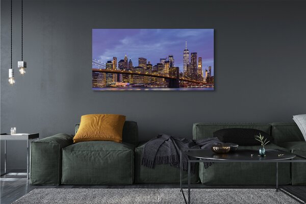 Tablouri canvas Apus de soare râu pod