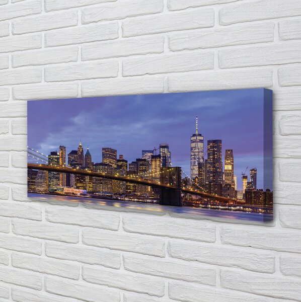 Tablouri canvas Apus de soare râu pod