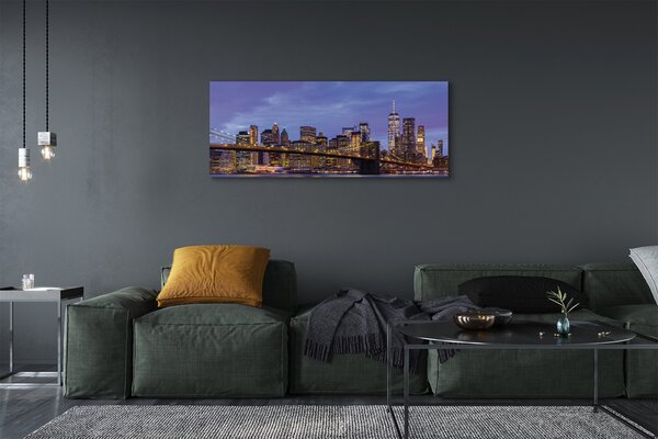 Tablouri canvas Apus de soare râu pod