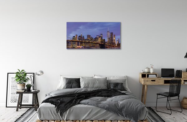 Tablouri canvas Apus de soare râu pod