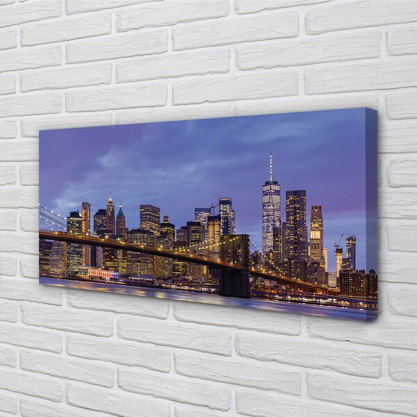 Tablouri canvas Apus de soare râu pod