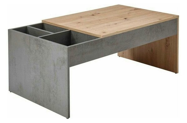 Masuta cafea LEVI, stejar artisan/gri beton, PAL, 110x60x45 cm