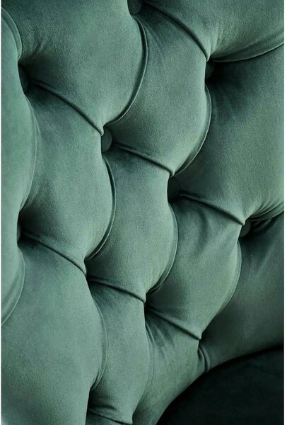 Scaun tapitat MIYA, verde/negru, stofa catifelata, 54x60x100 cm