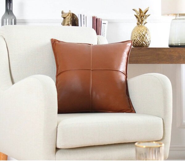 Perna 210FLF1116, maro, piele ecologica, 50x50 cm