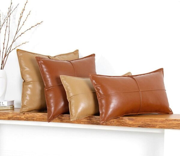Perna 210FLF1116, maro, piele ecologica, 50x50 cm