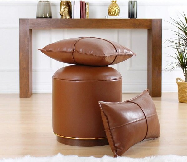 Perna 210FLF1116, maro, piele ecologica, 50x50 cm