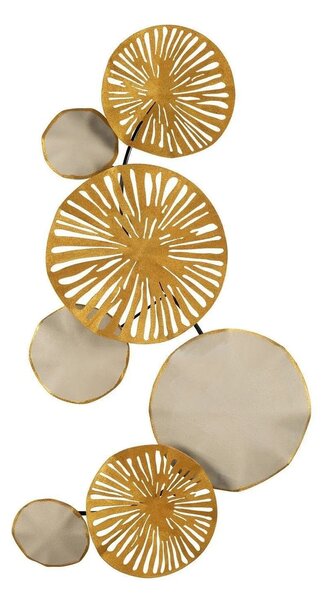 Decoratiune perete ASTRID-CH102-3, auriu/crem inchis, metal, 79x35 cm