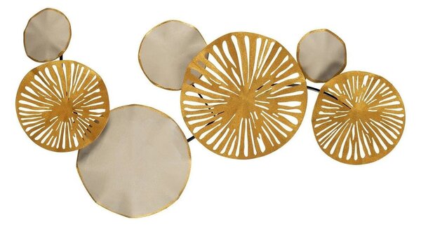 Decoratiune perete ASTRID-CH102-3, auriu/crem inchis, metal, 79x35 cm