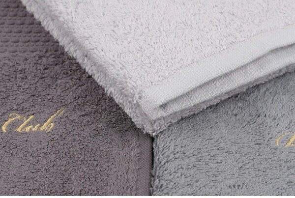 Set 3 prosoape baie 404, gri, bumbac, 50x90 cm