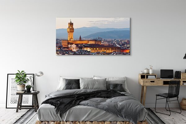 Tablouri canvas Italia Castelul apus de soare panoramă