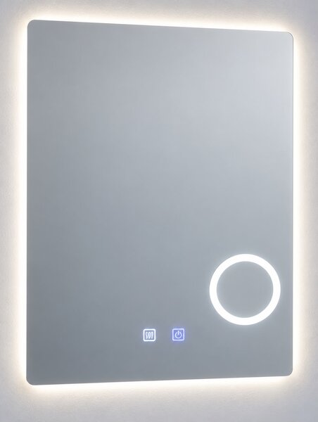 Oglinda baie LED FANTASY portrait, touch control, lupa iluminata si dezaburire, 60x80 cm