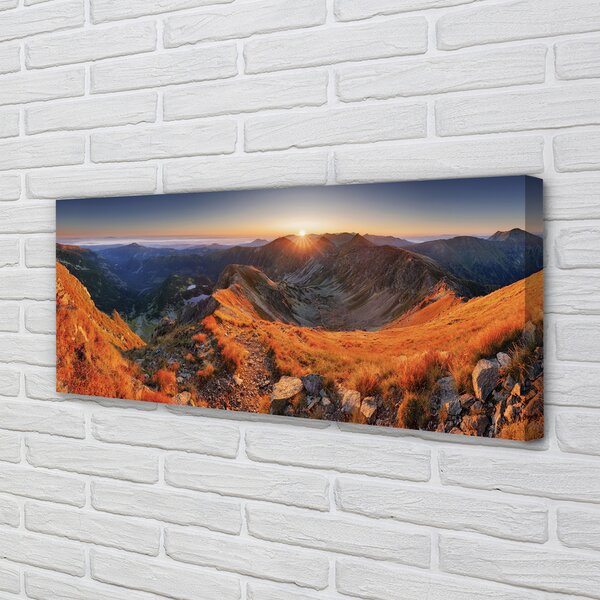 Tablouri canvas apus de soare la munte