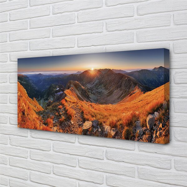 Tablouri canvas apus de soare la munte