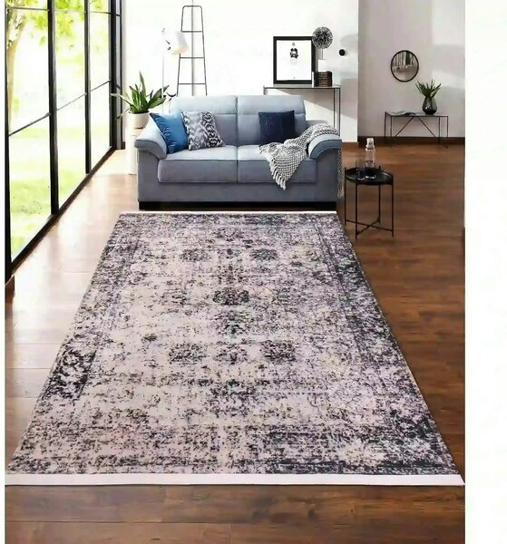 Covor, 160x230 cm, forma dreptunghiulara, tesatura de catifea, multico