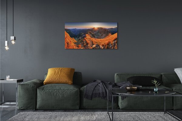 Tablouri canvas apus de soare la munte