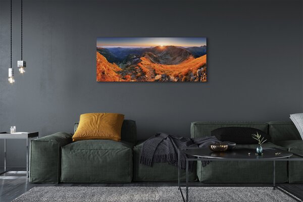 Tablouri canvas apus de soare la munte