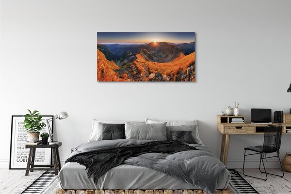 Tablouri canvas apus de soare la munte