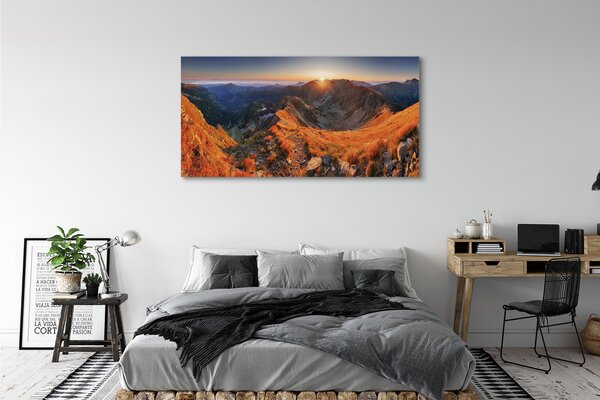 Tablouri canvas apus de soare la munte