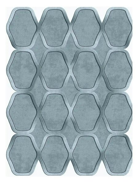 Covor, 160x230 cm, forma dreptunghiulara, poliester, albastru, ALN6001
