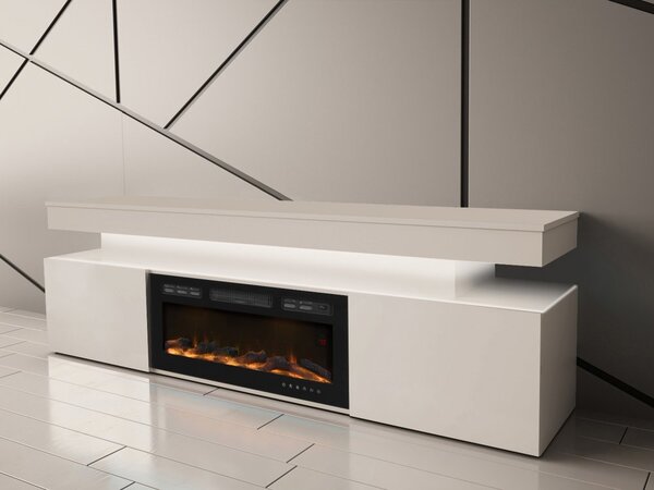Comoda TV 2D cu semineu Lestirola Bis LED