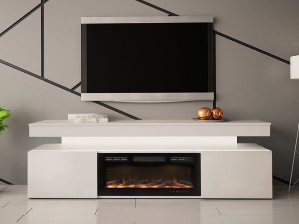 Comoda TV 2D cu semineu Lestirola Bis LED