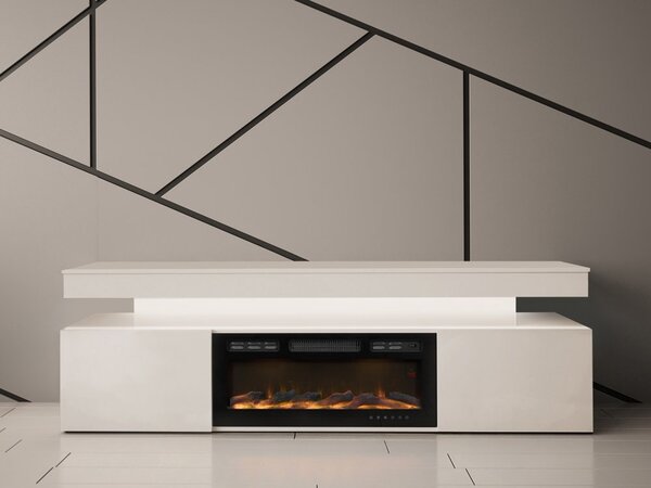 Comoda TV 2D cu semineu Lestirola Bis LED