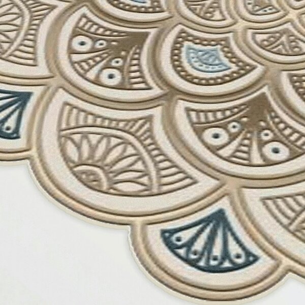 Covor, 180x180 cm, forma rotunda, poliester, crem, ALN600156KR18