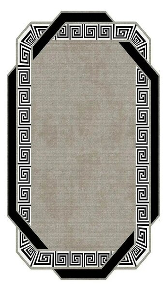 Covor, 160x230 cm, forma dreptunghiulara, poliester, crem/negru ALN600