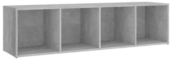 Comodă TV, gri beton, 142,5x35x36,5 cm, PAL