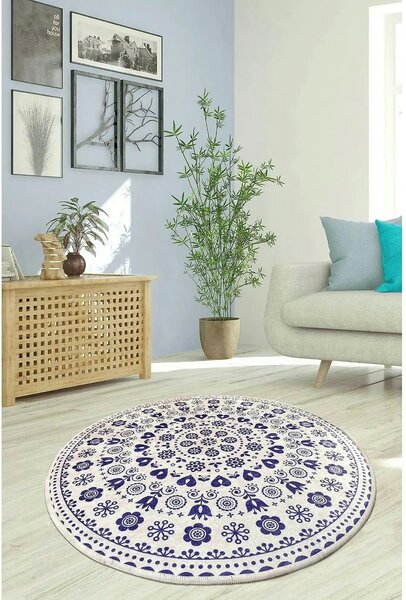 Covor VENICE, 100x100 cm, forma rotunda, tesatura de catifea/poliester