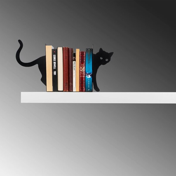 Suport carti KITAP-5, negru, metal, 35x14x22 cm