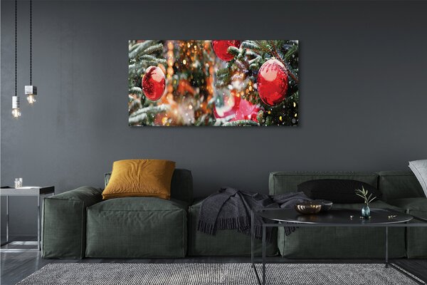 Tablouri canvas baubles pomul de Crăciun de zăpadă