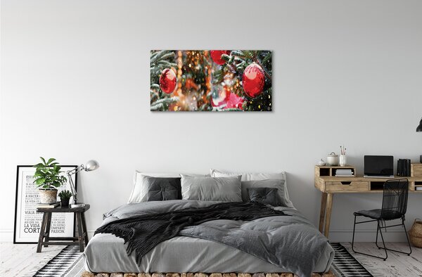 Tablouri canvas baubles pomul de Crăciun de zăpadă