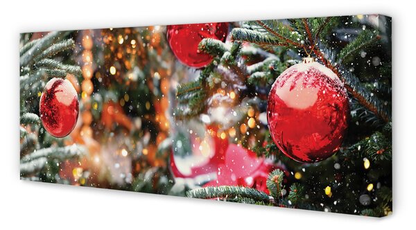 Tablouri canvas baubles pomul de Crăciun de zăpadă