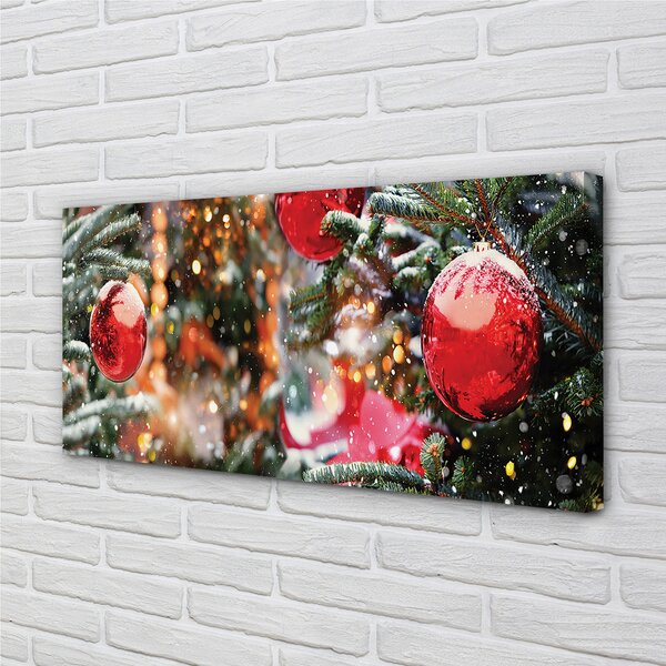 Tablouri canvas baubles pomul de Crăciun de zăpadă