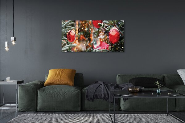 Tablouri canvas baubles pomul de Crăciun de zăpadă
