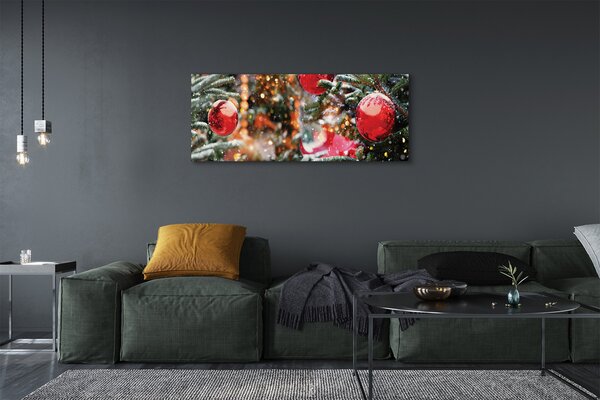 Tablouri canvas baubles pomul de Crăciun de zăpadă